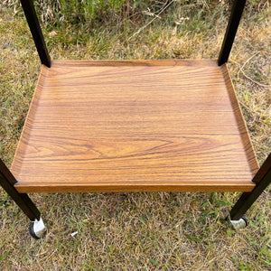 MCM Mid Century Vintage Teak Effect Drinks Cocktail Trolley, Office Trolley