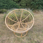 Load image into Gallery viewer, Vintage Bamboo Papasan Chair, Mid Century Cane Moon Lounge Easy Chair, Boho Tiki Retro
