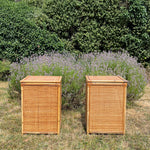 Load image into Gallery viewer, A Pair of Rattan Bamboo Cane Bedside Tables , Boho Tiki Side Table
