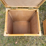 Load image into Gallery viewer, A Pair of Rattan Bamboo Cane Bedside Tables , Boho Tiki Side Table
