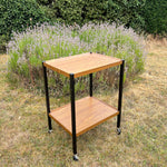 Load image into Gallery viewer, MCM Mid Century Vintage Teak Effect Drinks Cocktail Trolley, Office Trolley
