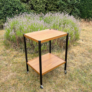 MCM Mid Century Vintage Teak Effect Drinks Cocktail Trolley, Office Trolley