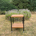 Load image into Gallery viewer, MCM Mid Century Vintage Teak Effect Drinks Cocktail Trolley, Office Trolley
