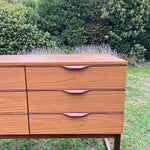 Load image into Gallery viewer, Mid Century Teak Effect Sideboard with Drawers
