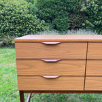 Load image into Gallery viewer, Mid Century Teak Effect Sideboard with Drawers
