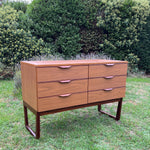 Load image into Gallery viewer, Mid Century Teak Effect Sideboard with Drawers
