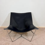 Load image into Gallery viewer, Vintage Habitat Black Leather Accent Chair by David Weeks
