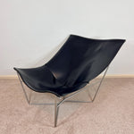 Load image into Gallery viewer, Vintage Habitat Black Leather Accent Chair by David Weeks
