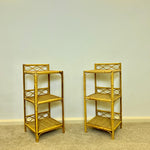 Load image into Gallery viewer, A Pair of Vintage Bamboo Rattan Bedside tables
