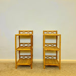 Load image into Gallery viewer, A Pair of Vintage Bamboo Rattan Bedside tables
