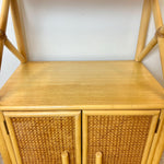 Load image into Gallery viewer, Angraves Bamboo Rattan Shelving Unit, Vintage Boho Bookshelf Cupboard
