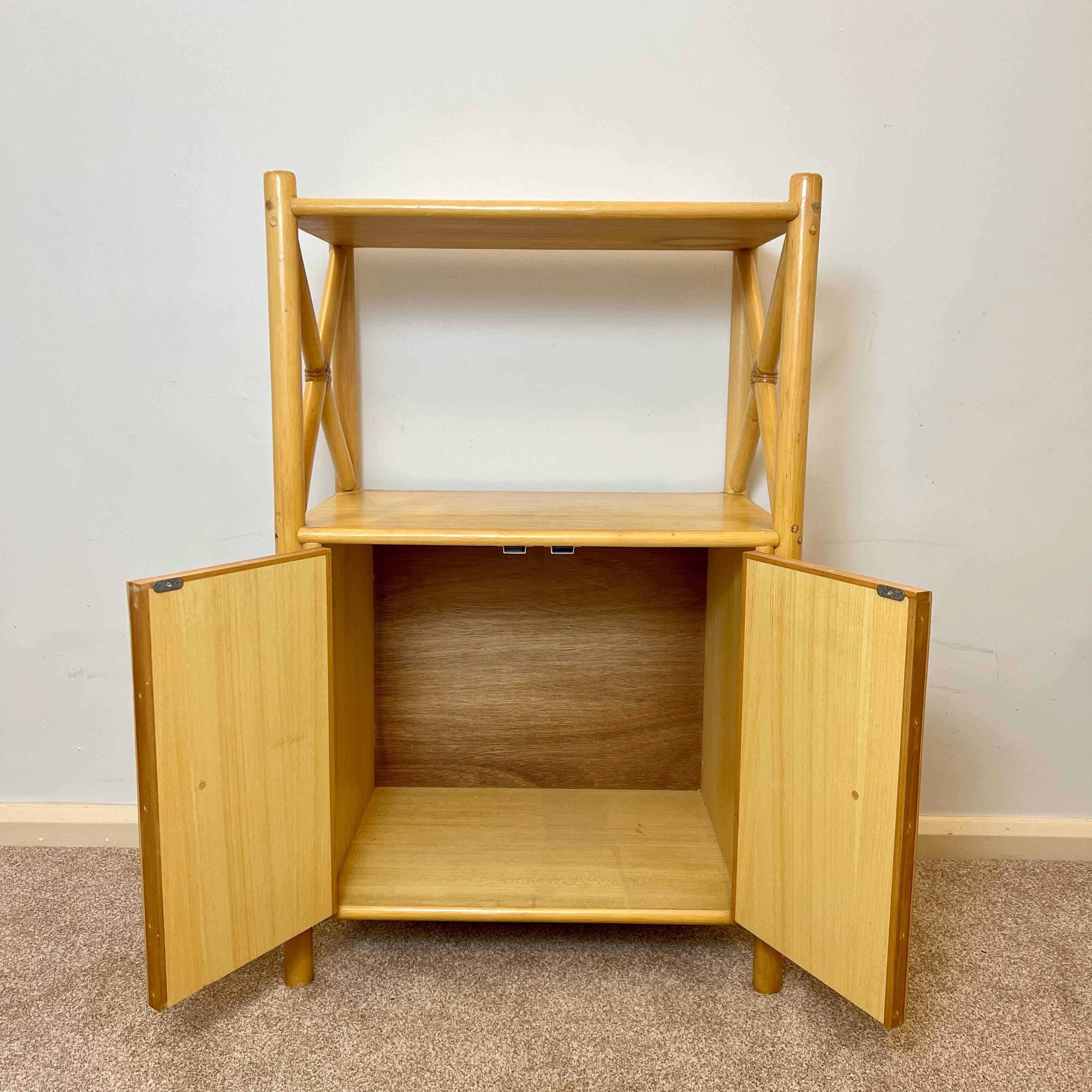 Angraves Bamboo Rattan Shelving Unit, Vintage Boho Bookshelf Cupboard