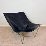 Load image into Gallery viewer, Vintage Habitat Black Leather Accent Chair by David Weeks
