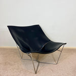 Load image into Gallery viewer, Vintage Habitat Black Leather Accent Chair by David Weeks
