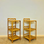 Load image into Gallery viewer, A Pair of Vintage Bamboo Rattan Bedside tables
