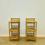 Load image into Gallery viewer, A Pair of Vintage Bamboo Rattan Bedside tables
