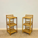 Load image into Gallery viewer, A Pair of Vintage Bamboo Rattan Bedside tables
