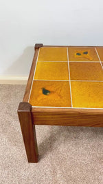Load and play video in Gallery viewer, Vintage Tile-Top Coffee Table — Lava Glaze, Refinished
