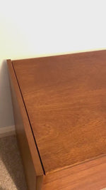 Load and play video in Gallery viewer, Mid Century Large Teak Blanket Box, Ottoman Storage Chest
