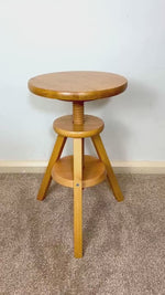 Load and play video in Gallery viewer, Vintage Adjustable Wooden Screw Stool — 1990s
