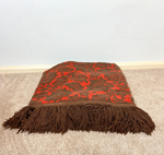 Load image into Gallery viewer, Vintage Brick Orange &amp; Brown Double Bedspread — Fringed
