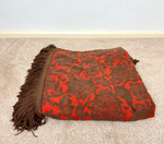 Load image into Gallery viewer, Vintage Brick Orange &amp; Brown Double Bedspread — Fringed

