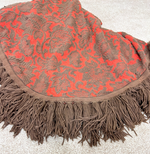 Load image into Gallery viewer, Vintage Brick Orange &amp; Brown Double Bedspread — Fringed
