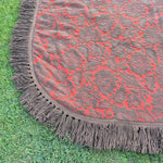 Load image into Gallery viewer, Vintage Brick Orange &amp; Brown Double Bedspread — Fringed
