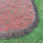 Load image into Gallery viewer, Vintage Brick Orange &amp; Brown Double Bedspread — Fringed
