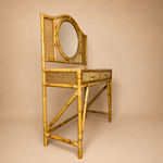 Load image into Gallery viewer, Vintage Bamboo &amp; Cane Dressing Table with Mirror — Two Drawers
