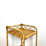Load image into Gallery viewer, Vintage Rattan Bamboo Bedside Table, Boho Retro
