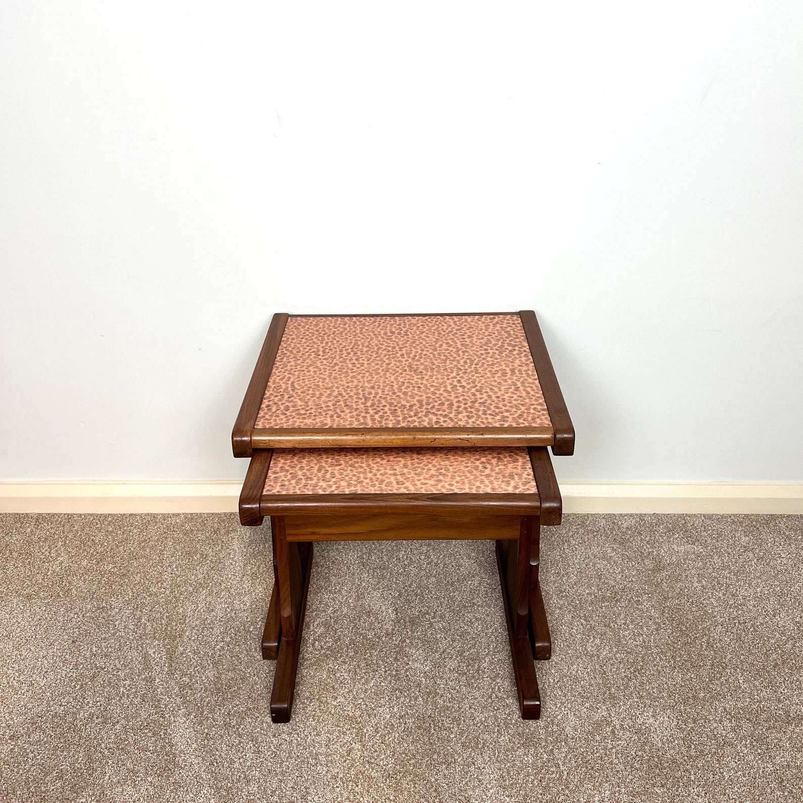 60s G Plan Hamered Copper Top Nest of Tables