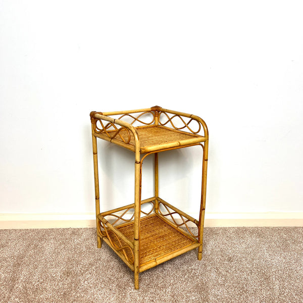 Vintage rattan bedside deals table