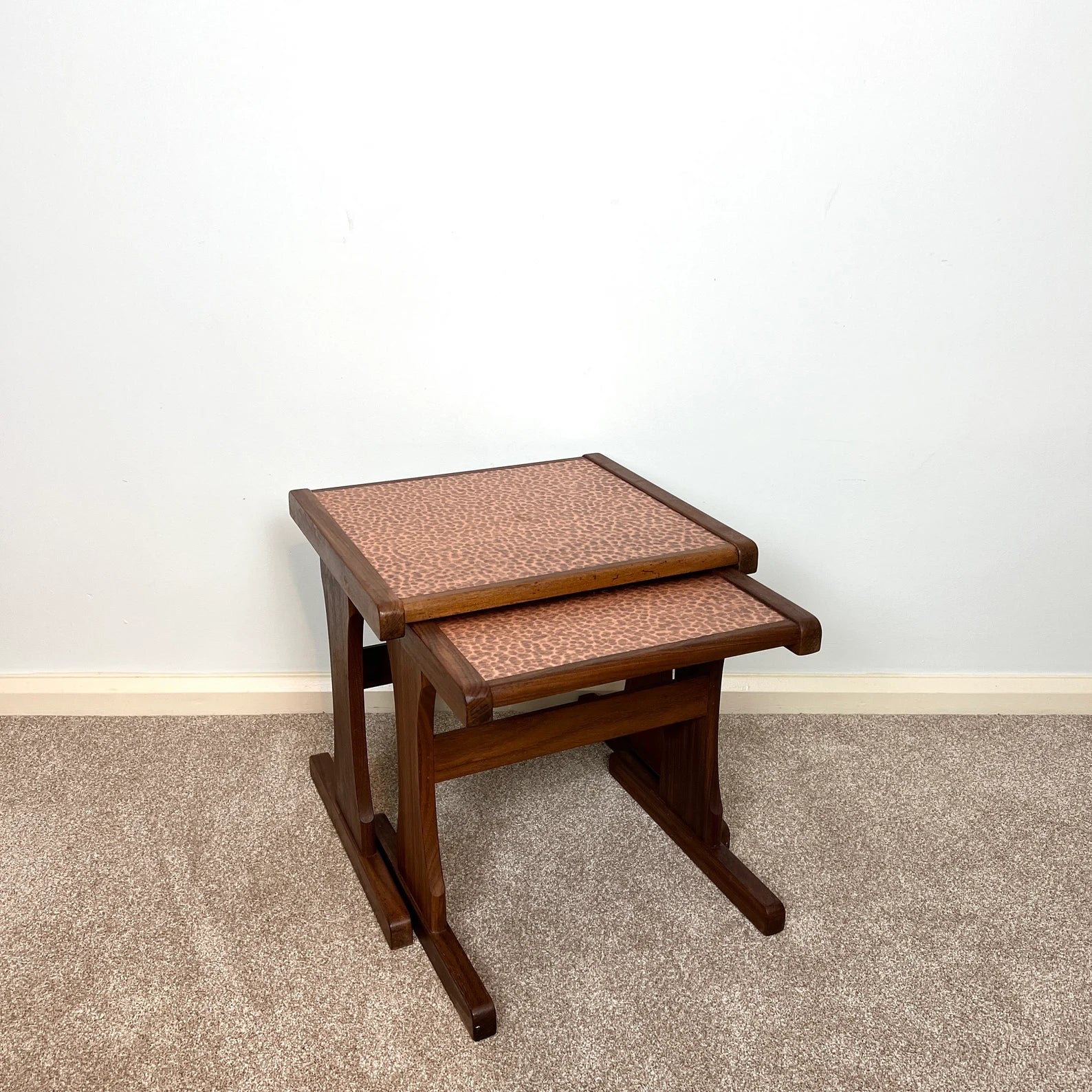 60s G Plan Hamered Copper Top Nest of Tables