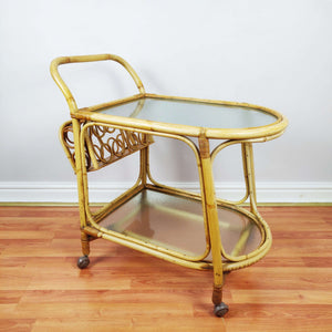 Vintage Bamboo Drinks Trolley by Angrave's Invincible without props
