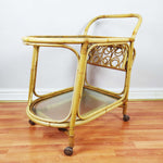 Load image into Gallery viewer, Vintage Bamboo Drinks Trolley by Angrave&#39;s Invincible front side
