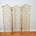 Load image into Gallery viewer, Vintage Bamboo Room Divider, Tiki Boho Rattan Cane Folding Screen
