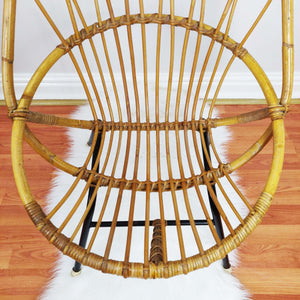 Franco Albini style Vintage Rattan Egg Chair