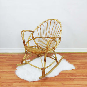 Bamboo Rocking Chair facing left