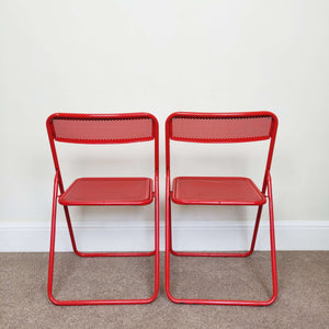 Vintage Folding Dining Chairs looking to the right side back view