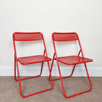 Load image into Gallery viewer, Vintage Folding Dining Chairs looking to the right side
