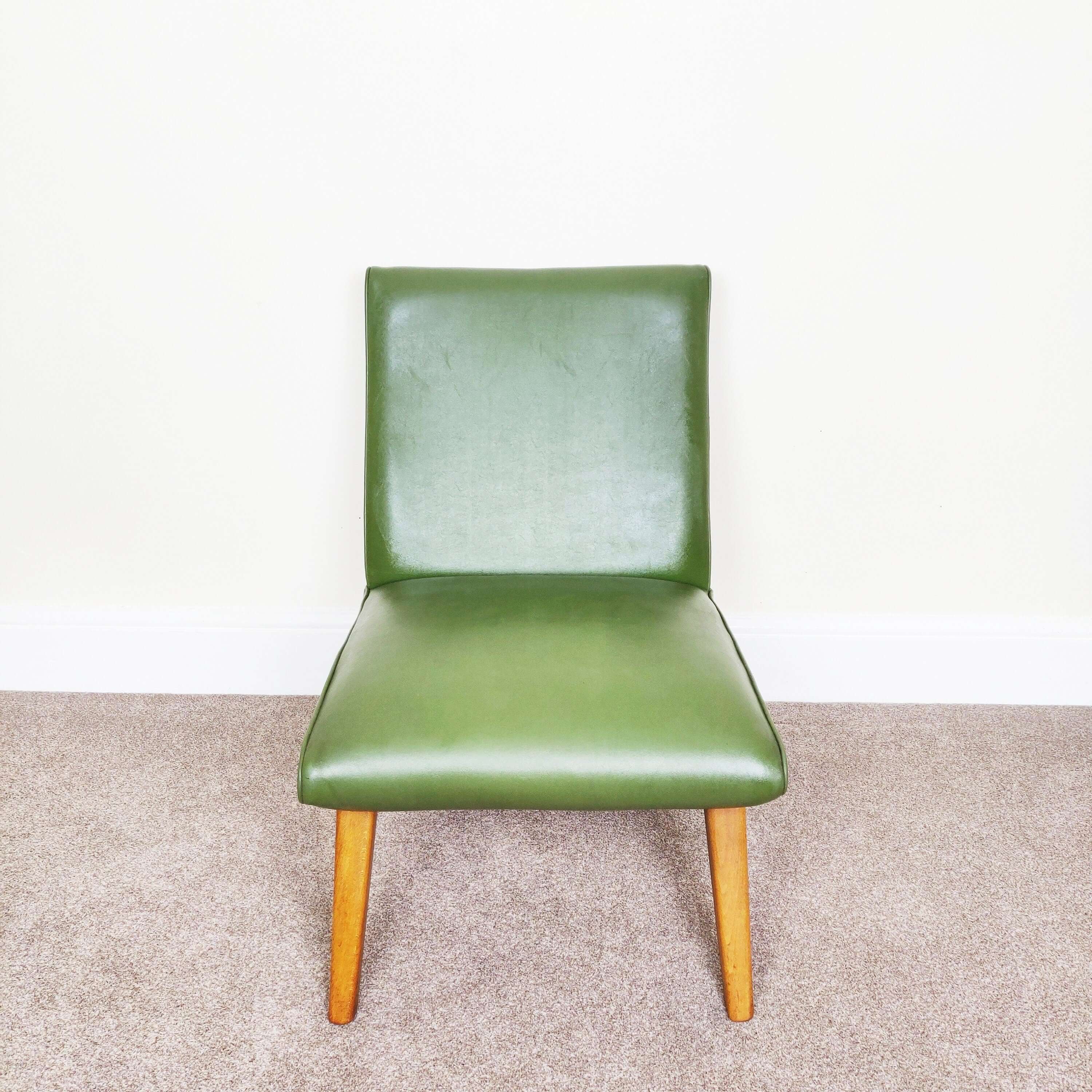 1960s Green Lounge Easy Chair Mid Century front view image