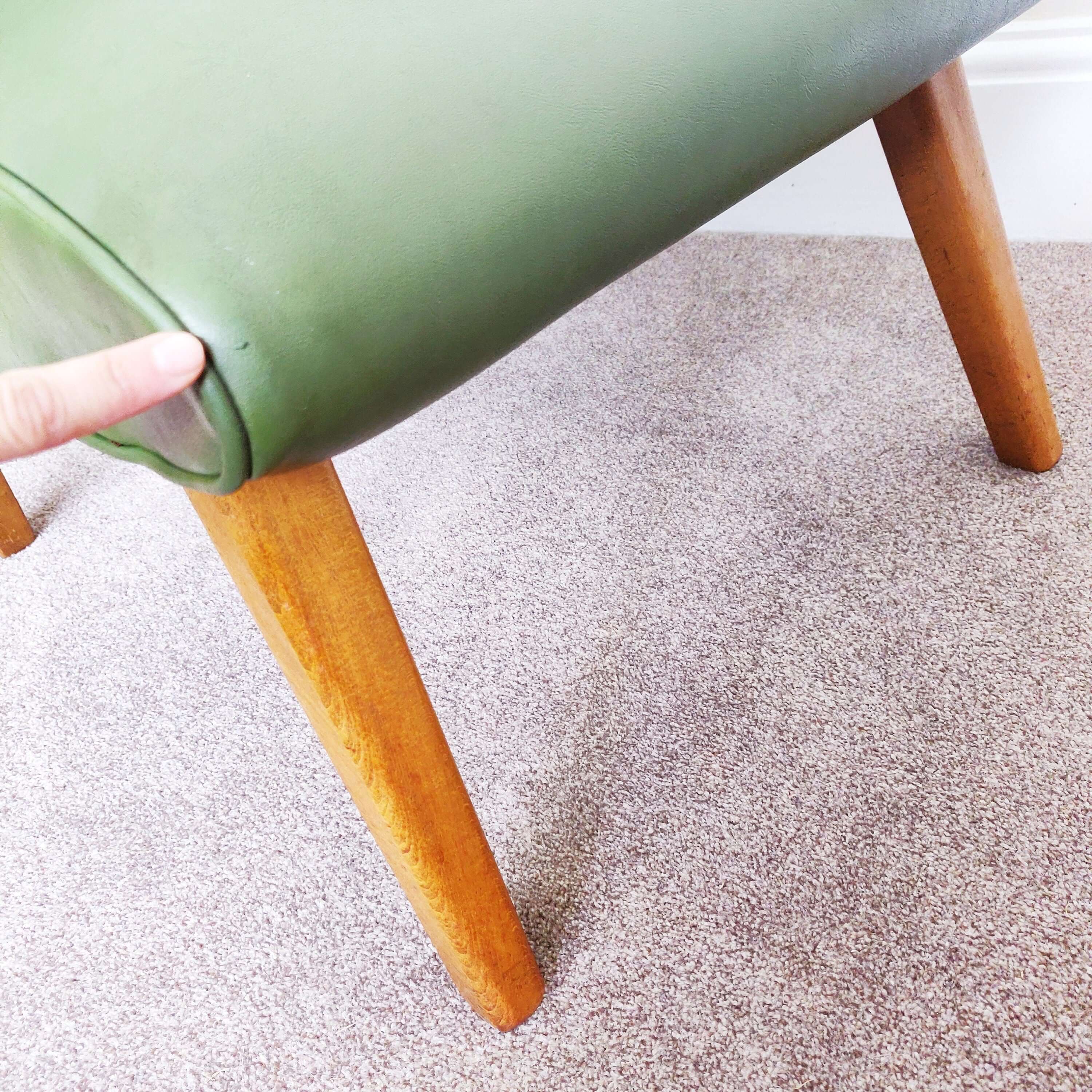 1960s Green Lounge Easy Chair Mid Century Modern legs image