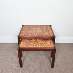 Load image into Gallery viewer, Mid Century Danish Teak Tiled Nesting Tables, Retro Side Tables
