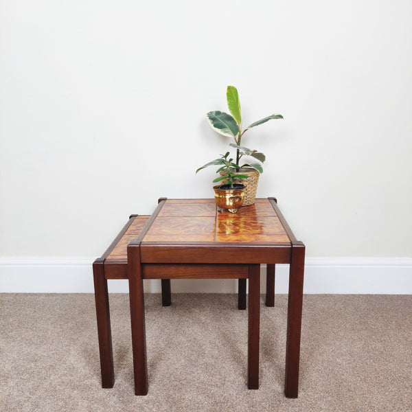 Mid century coffee table on sale and end tables