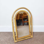 Load image into Gallery viewer, Gold Bamboo Mirror angle view
