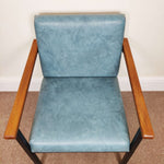 Load image into Gallery viewer, Blue mid century armchair picture from top
