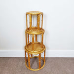 Load image into Gallery viewer, Wicker triple plantstand, stacked on each other
