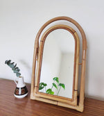 Load image into Gallery viewer, Gold Bamboo Mirror front view
