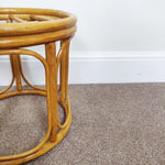 Load image into Gallery viewer, Vintage Tiki Boho Bamboo Foot Stool, Cane Plant Stand
